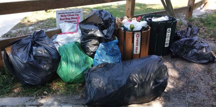 Trash Collected During Red Bug Slough Cleanup